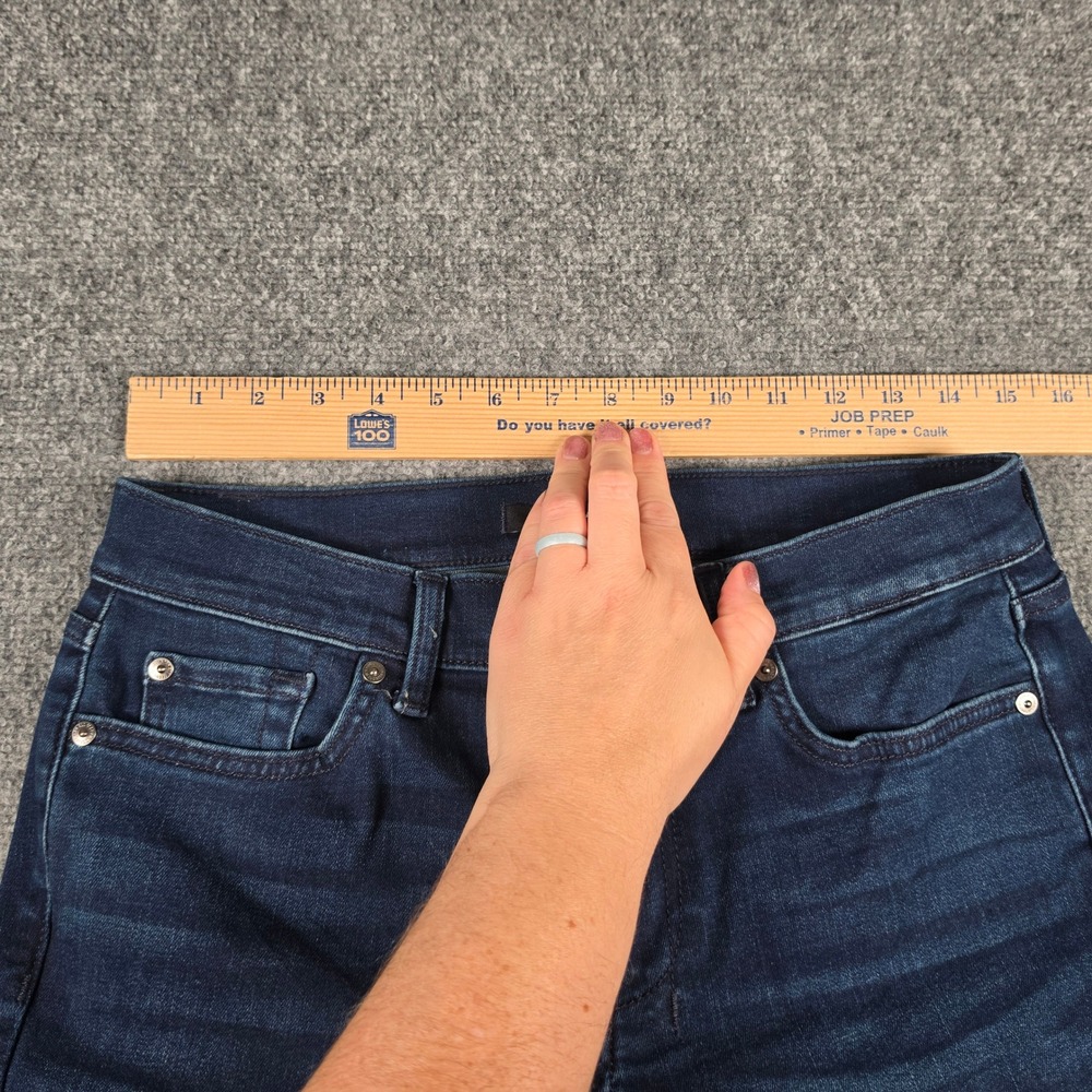 7 For All Mankind Dojo Jeans Womens 29 Blue Black Santiago Flare Leg Mid Rise - Picture 3 of 9
